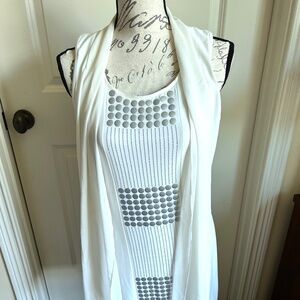 Joseph Ribkoff White Dress and Silver Stud Accents Women's Size 6